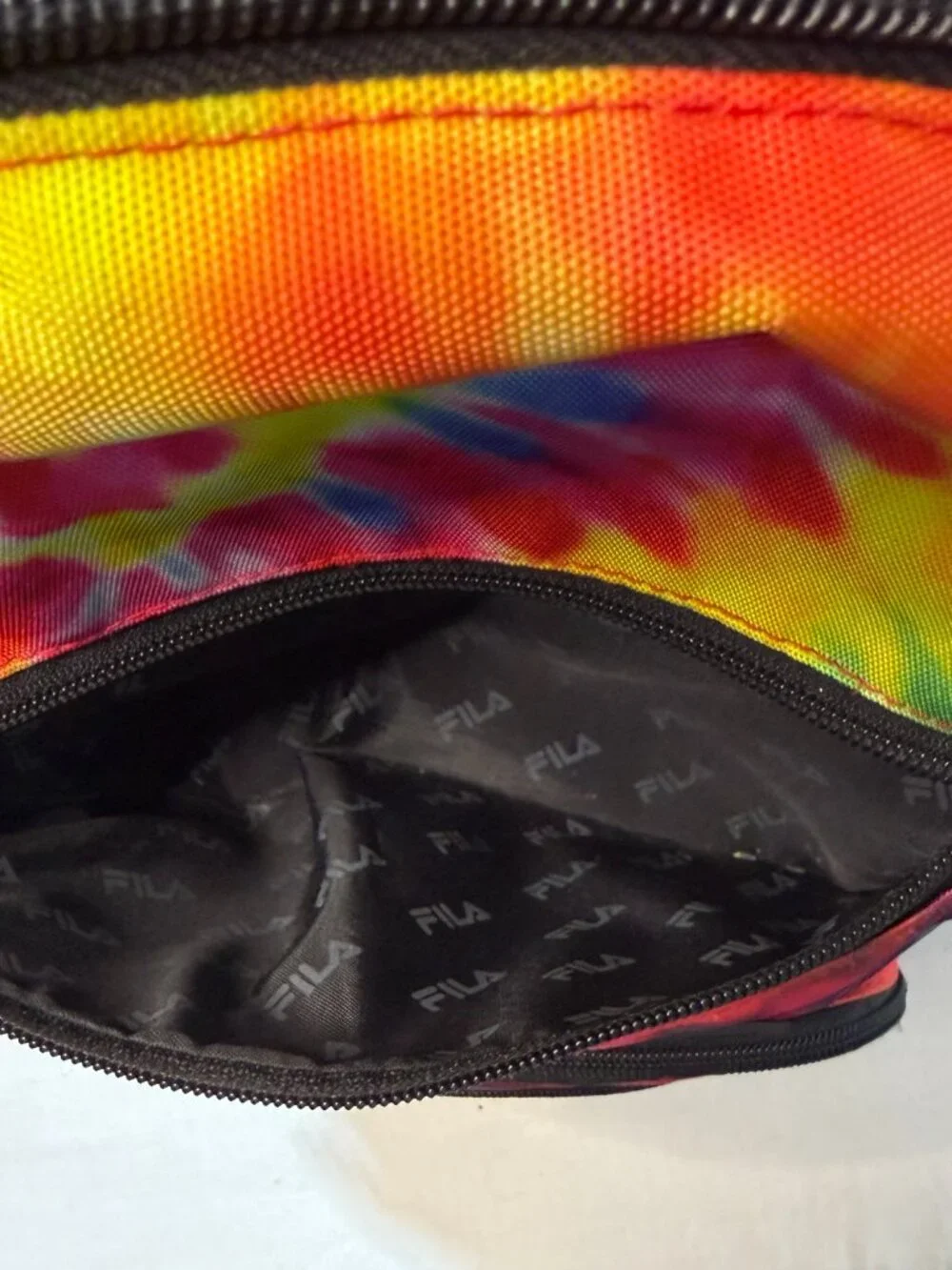 FILA Tie Dye Backpack Vibrant Rainbow School Travel Bag AT-13356